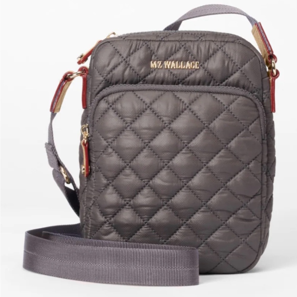 MZ Wallace Quilted Metro Crossbody in Magnet with Gold Details